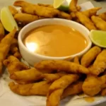 Aperitivo de Iscas de Peixes com Molho Tártaro