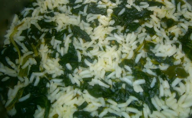 Receita de Arroz com Espinafre