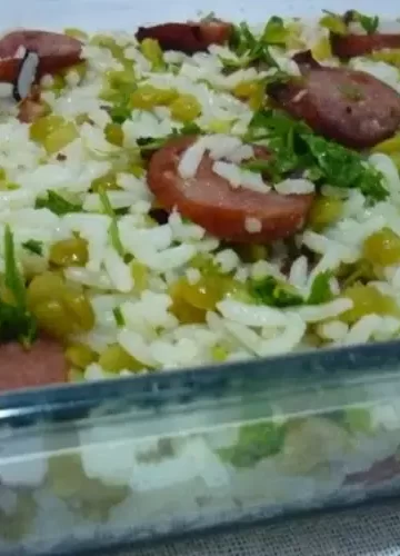 Receita de Arroz com lentilha e calabresa