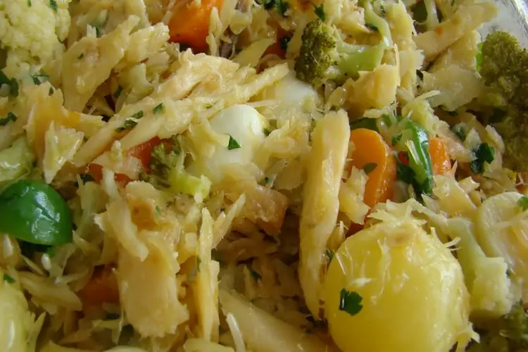 Receita de Bacalhau com Legumes