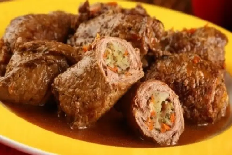 Receita de Bife Rolê com Azeitonas