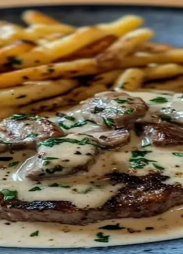 Bife com Molho de Alho Cremoso