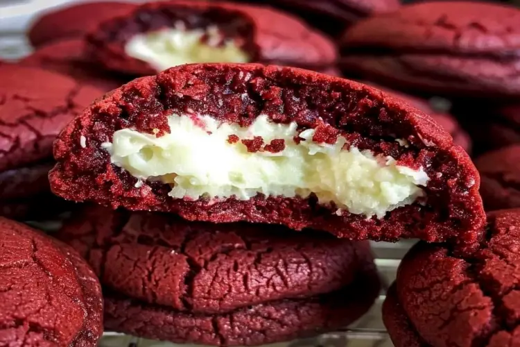 Biscoitos de Veludo Vermelho Recheados