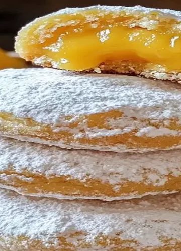 Bolachas de neve de amêndoa recheadas com manga