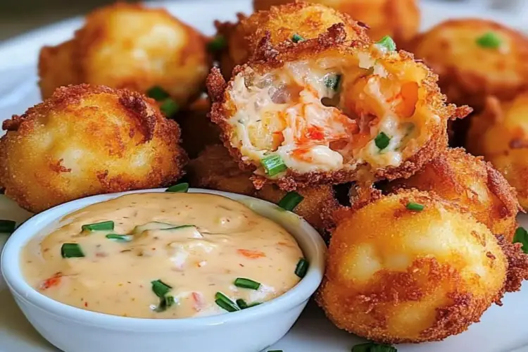 Bolinho de Camarão com Queijo Cremoso