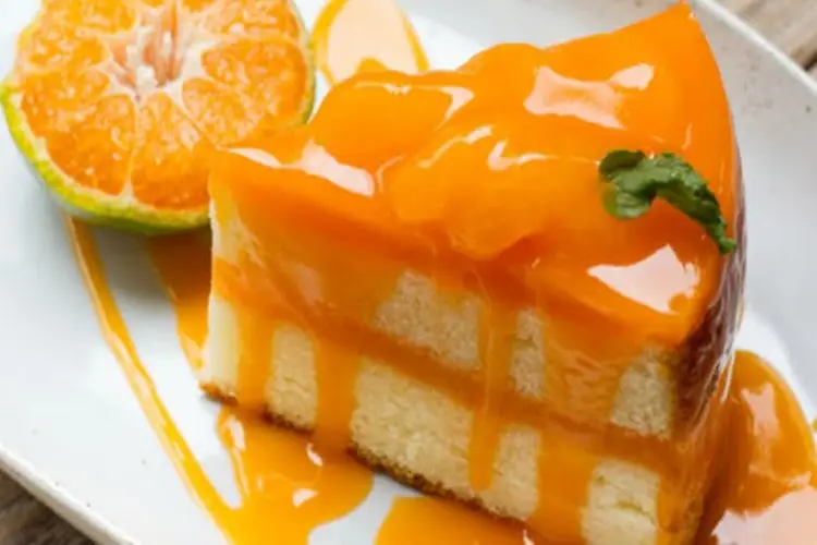 Receita de Bolo de laranja com calda