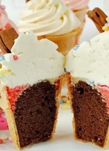 Bolo na casquinha de sorvete