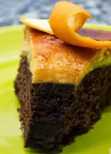 Receita de Bolo Pudim de Chocolate com Laranja