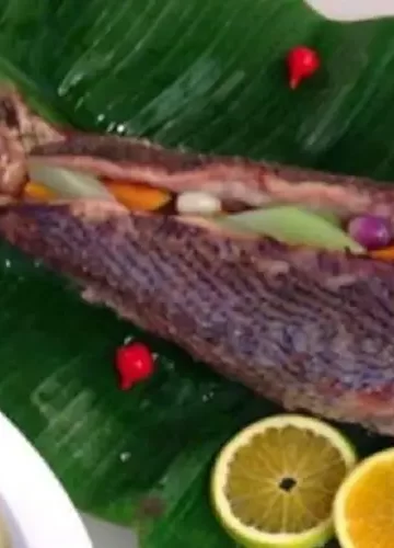 Receita de Corvina Recheada com Purê de Batata Doce
