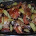 Coxa e sobrecoxa assada no forno