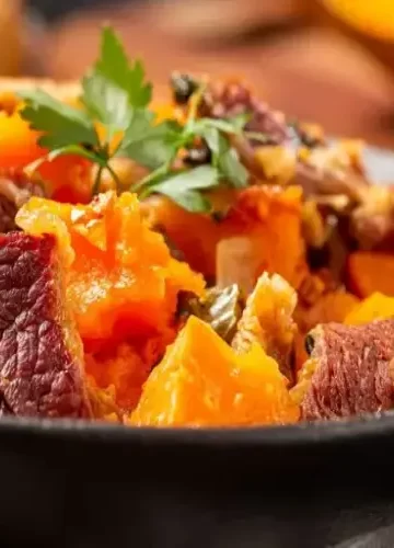 Cozido de carne-seca com abóbora