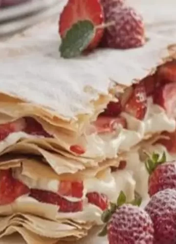 Folhado de chocolate e morango light