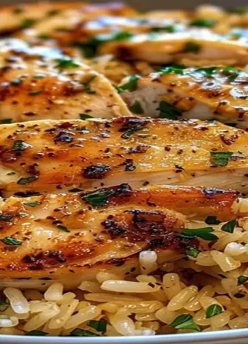 Frango com Arroz de Alho e Parmesão