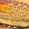 Receita de Pudim de Pêssego na Travessa com Bolacha Maria