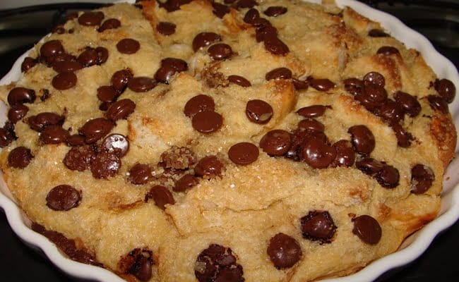 Receita de Pudim de pão com gotas de chocolate