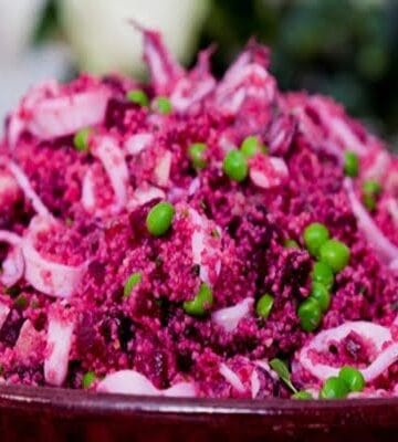 Receita de Salada de Couscous com Beterraba e Frutos do Mar