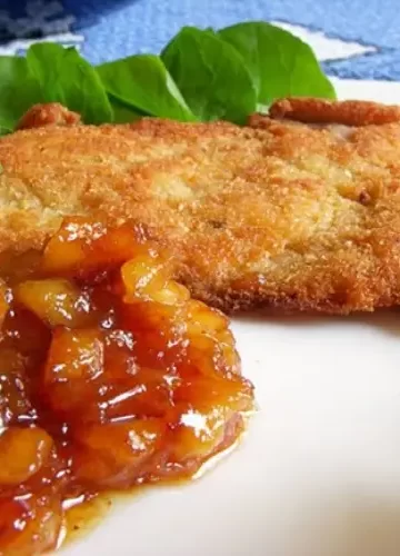 Receita de Receita de Schnitzel com purê de maçã