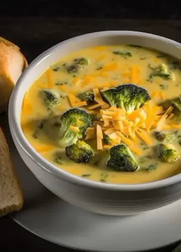 Sopa de Brócolis com Queijo Cheddar