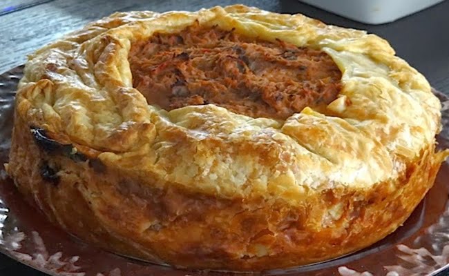 Receita de Torta cremosa de Frango e Cogumelos