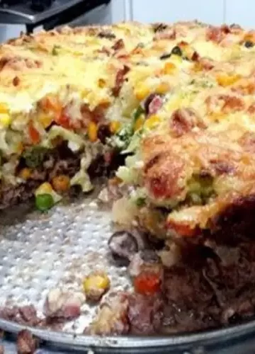 Receita de Torta de carne e legumes