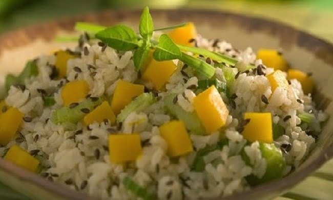 Receita de Arroz Integral com Salteado de Abóbora Light