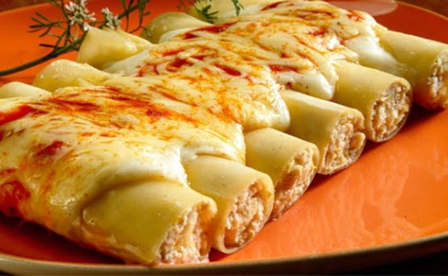 Receita de Canelone de queijo Fácil