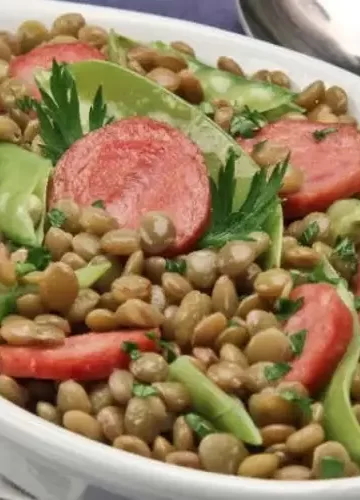 Receita de Refogado de lentilha com linguiça