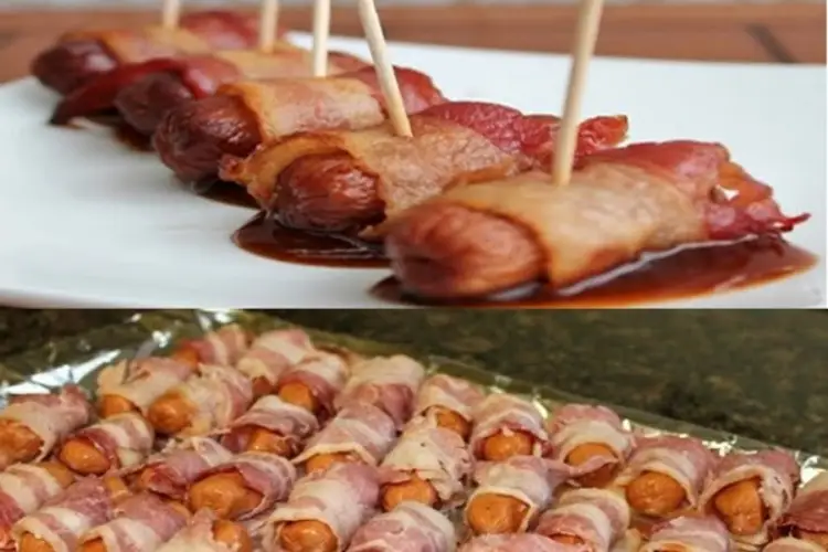 Receita de Salsicha no Bacon